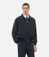Bottega Veneta Long-sleeved Wool Casual Jacket In Midnight Blue