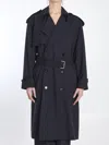Bottega Veneta Women Belted Blue Trench Coat