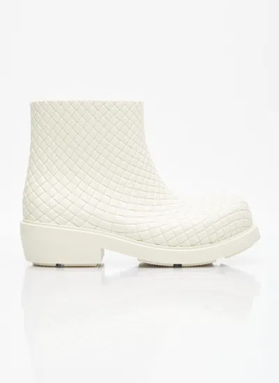 Bottega Veneta Fireman Ankle Boots In White