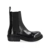 Bottega Veneta Polished Finish Black Ankle Boots With Elastic Side Panels In Black