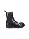 Bottega Veneta Polished Finish Black Ankle Boots With Elastic Side Panels In Black