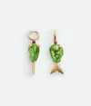 Bottega Veneta Fish Ohrringe In Fresh Mint/yellow Ag