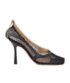 Bottega Veneta Mesh Square-toe Pumps With Chain Detail 90 Mm In Black