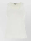 Bottega Veneta Ribbed Sleeveless Top With Scoop Neck In White