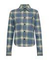 Bottega Veneta Check-printed Leather Flannel Shirt In Gray