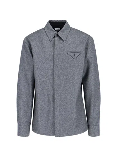 Bottega Veneta Flannel Shirt In Grey