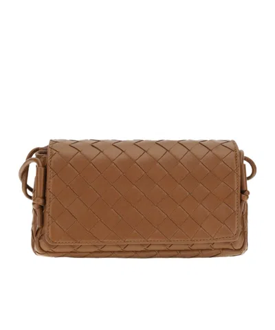 Bottega Veneta Flap Shoulder Bag In Brown