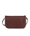 Bottega Veneta Flap Shoulder Bag In Madder Brown