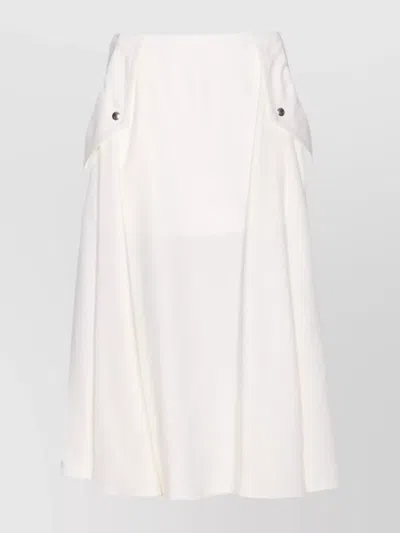 Bottega Veneta Flared High Waist Skirt With Metal Button