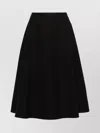 Shop Bottega Veneta Flared High-waisted Midi Skirt In Black
