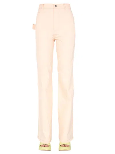 Bottega Veneta Flared Jeans With Front Button Closure For Women In Pink