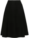 Bottega Veneta Flared High-waisted Midi Skirt In Black