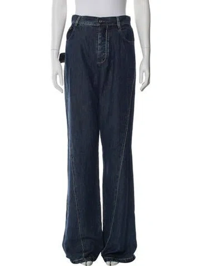 Pre-owned Bottega Veneta Flared Pants In Blue
