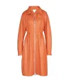 Bottega Veneta Women Orange Leather Parka In Orange