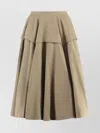Bottega Veneta Flared Waist Layered Midi Ruffle Skirt