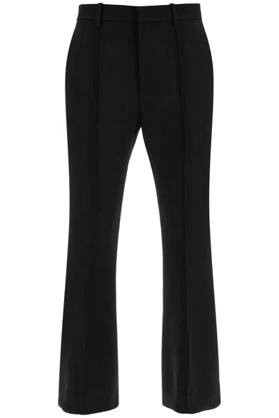 Bottega Veneta Womens Black Mid-rise Flared-leg Wool-crepe Trousers