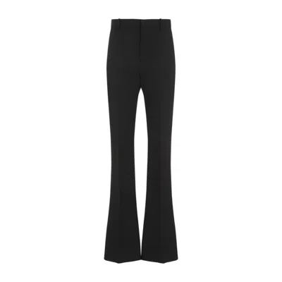 BOTTEGA VENETA BOTTEGA VENETA FLARED WOOL TROUSERS WITH FABRIC AND ELEGANCE