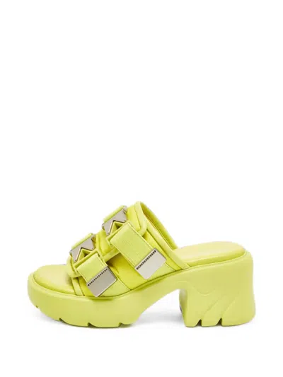 Pre-owned Bottega Veneta Flash Bomber Mules In Green