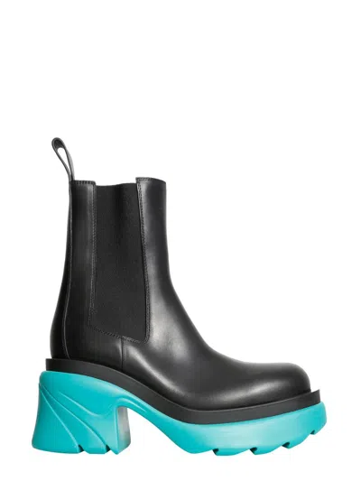 Bottega Veneta Woman Ankle Boots Black Size 10 Calfskin In Multicolor