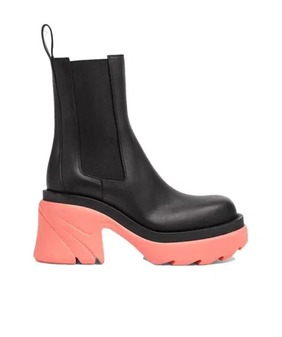 Bottega Veneta Flash Chunky Ankle Boots In Black Flamingo