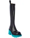 Bottega Veneta Flash Colour-blocked Leather Knee-high Boots In Black