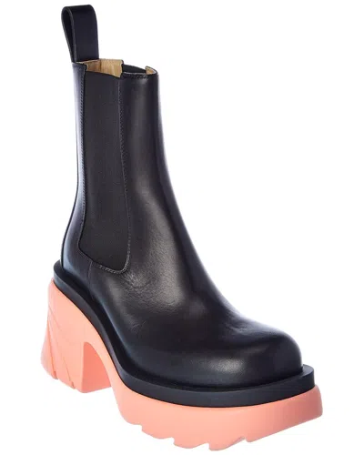 Bottega Veneta Flash Chunky Ankle Boots In Black Flamingo