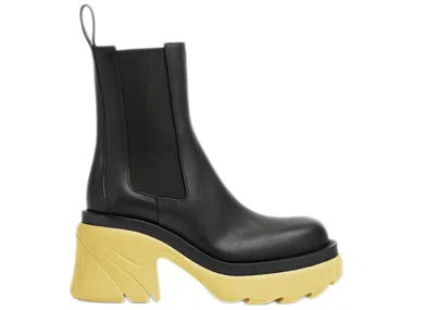Pre-owned Bottega Veneta Flash Platform Ankle Boot Lemonade (women's) Sneakers In Black/yellow
