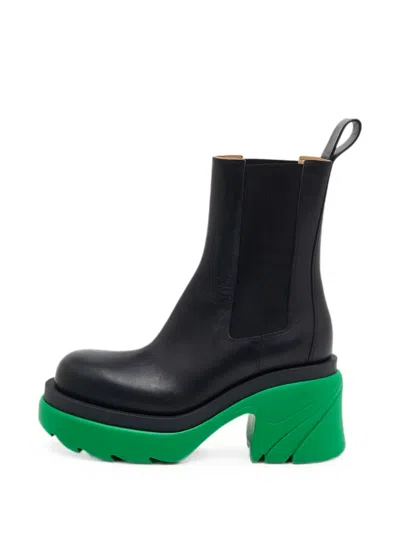 Pre-owned Bottega Veneta Flash Platform Chelsea Boots In Black