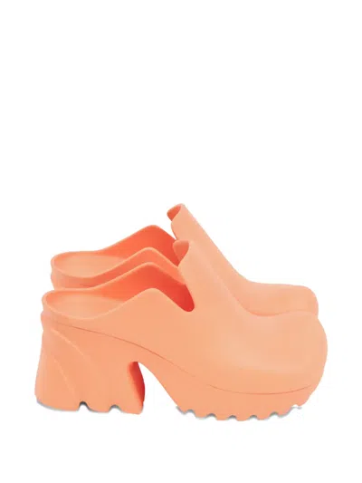 Pre-owned Bottega Veneta Flash Platform Mules In Orange
