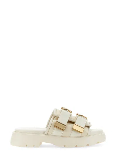 Bottega Veneta Flash Rubber And Canvas Sandals In White
