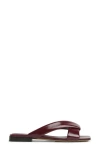 Bottega Veneta Burgundy Shiny Calf Leather Riva Flat Mules In 2240 Barolo