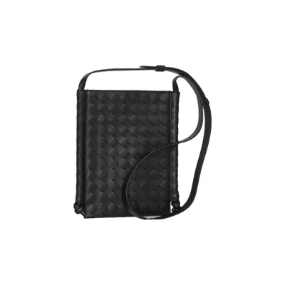 Bottega Veneta Flat Loop Small Crossbody Bag In Black