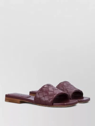 Bottega Veneta Flat Mule Sandals Open Toe Woven Design In Multi