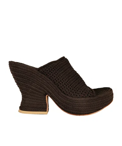 Bottega Veneta Flat Mules In Brown