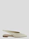 Bottega Veneta 'sofia' White Slingback Ballerinas With Elastic Back In Leather Woman