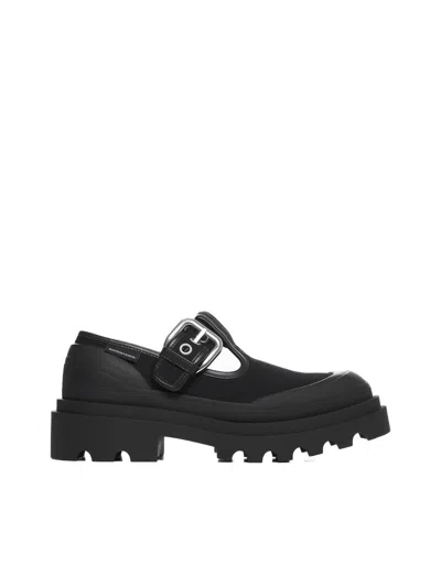 Bottega Veneta Trek Rubber- And Leather-trimmed Canvas Platform Loafers In Black
