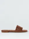 Bottega Veneta Amy Intreccio Leather Flat Sandals In Brown