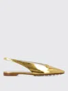 Bottega Veneta Metallic Leather Slingback Ballerina Flats In Gold