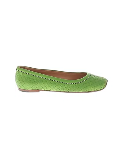 Pre-owned Bottega Veneta Flats In Green