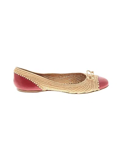 Pre-owned Bottega Veneta Flats In Red