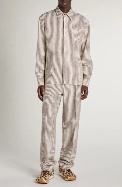 Bottega Veneta Flecked Stripe Button-up Shirt In Neutral