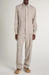 Bottega Veneta Flecked Stripe Button-up Shirt In 9236 Talc/loam