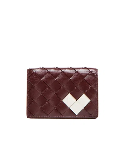 Bottega Veneta Flip Card Holder In Red
