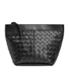 Bottega Veneta Small Leather Prism Pouch In Black
