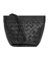 Bottega Veneta Small Leather Prism Pouch In Black
