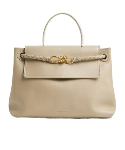 Bottega Veneta Flip Shoulder Bag In Nude