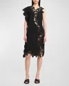 Bottega Veneta Robe En Viscose Et Soie In Blue/black