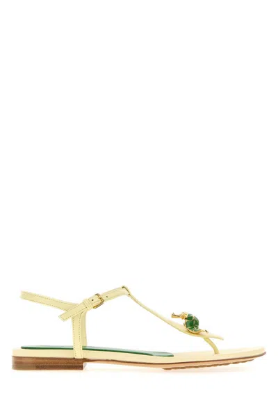 BOTTEGA VENETA BOTTEGA VENETA FLORAL EMBELLISHED THONG FLIP FLOPS