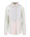 Bottega Veneta Floral Embroidered Top With Lace Details In Pink