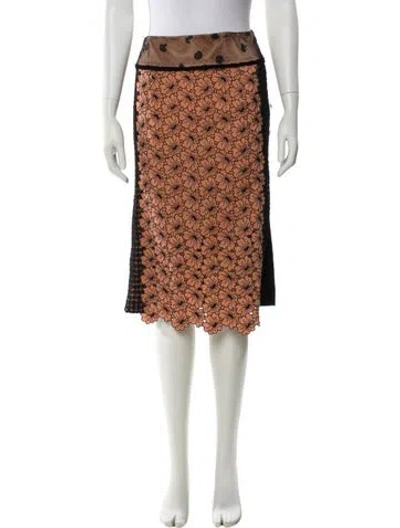 Pre-owned Bottega Veneta Floral Print Knee-length Skirt W/ Tags In Neutral